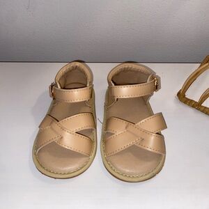 SHEIN Tan Sandals Minimalist Design Flat Sole